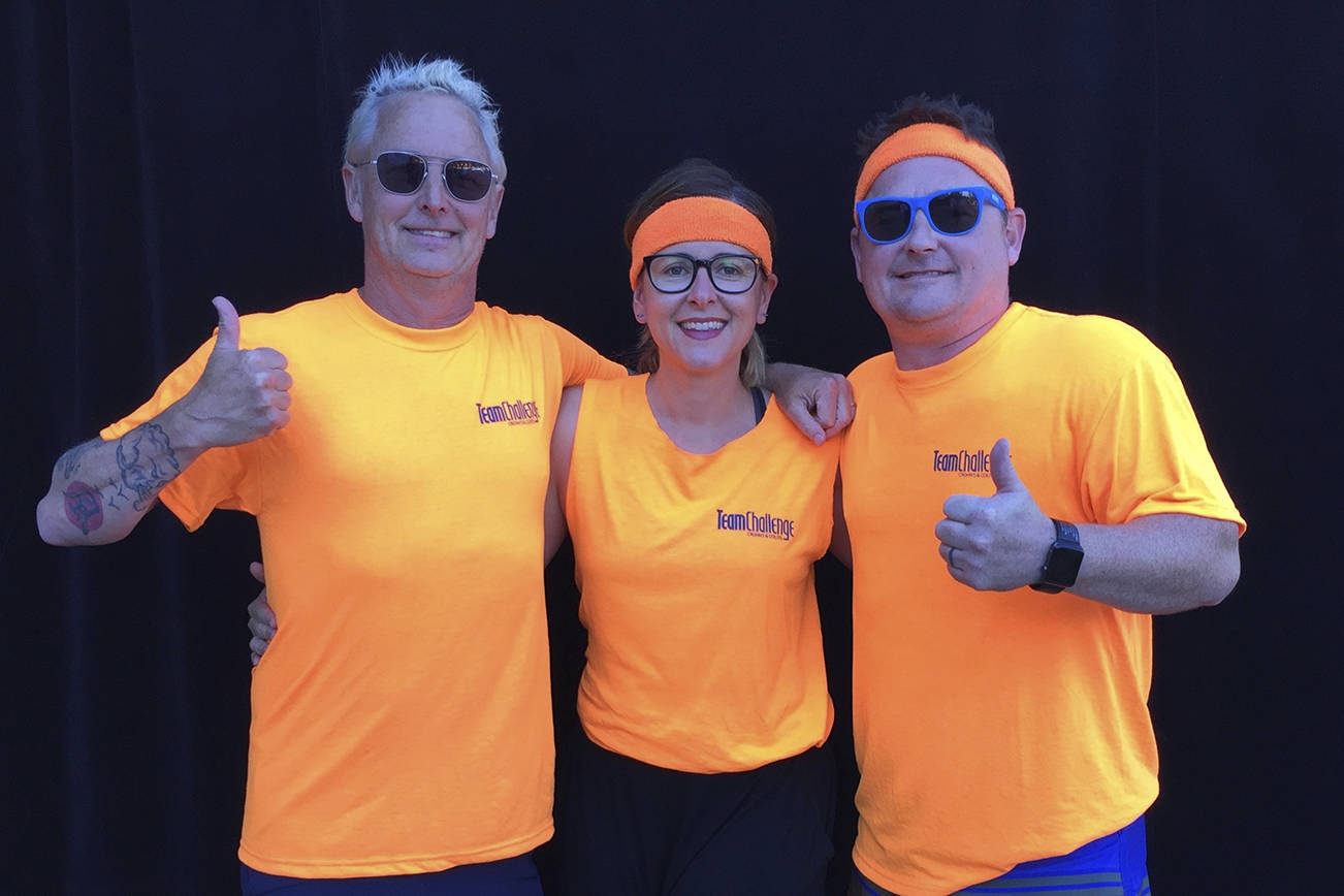 Photos courtesy of Celeste Gracey                                Chris Adams, right, was diagnosed with Crohns Disease 32 years ago. Hes now using his experiences to help people with this chronic illness through the Crohns and Colitis Foundation. The foundation is hosting an education event at the Meydenbauer Center Sept. 15. Adams owns Barre Rev on Mercer Island with his spouse Kaelyn.