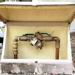 A reduced pressure backflow assembly located on a water fill station at the city maintenance yard. Photo courtesy of Brain McDaniel