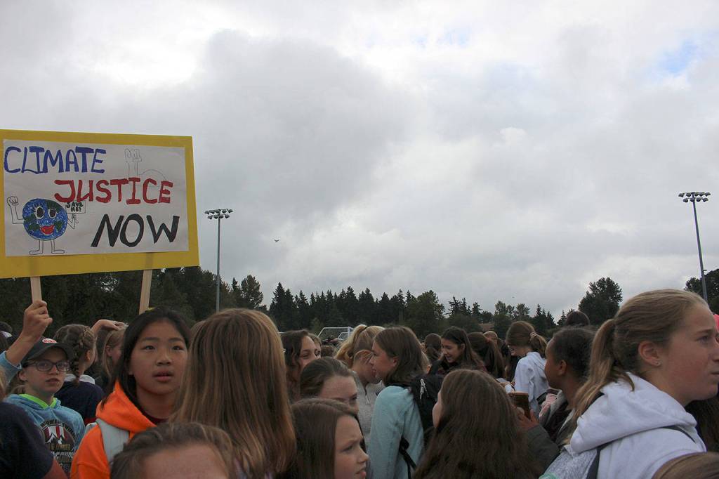 Hundreds of IMS students participated in Fridays global climate strike. Madison Miller / staff photo