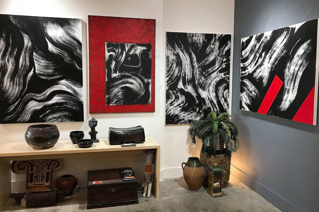 Chris Baumgartner, Ink and Acrylic on canvas, Clarke & Clarke Art + Artifacts                                Chris Baumgartner, Ink and Acrylic on canvas, Clarke & Clarke Art + Artifacts