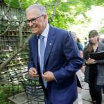 Washington Gov. Jay Inslee after speaking with reporters Aug. 22 in Seattle. (AP Photo/Elaine Thompson, File)