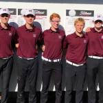 The Mercer Island boys golf team finished first at the 2A/3A KingCo medalist tournament on Oct. 14 at Snohomish Golf Course. From left to right, Spencer Smith, Ethan Evans, Jack Dilworth, Camdon Gierke, Henry Watson, Liam Kelly and head coach Tyson Peters. Photo courtesy of Tyson Peters.