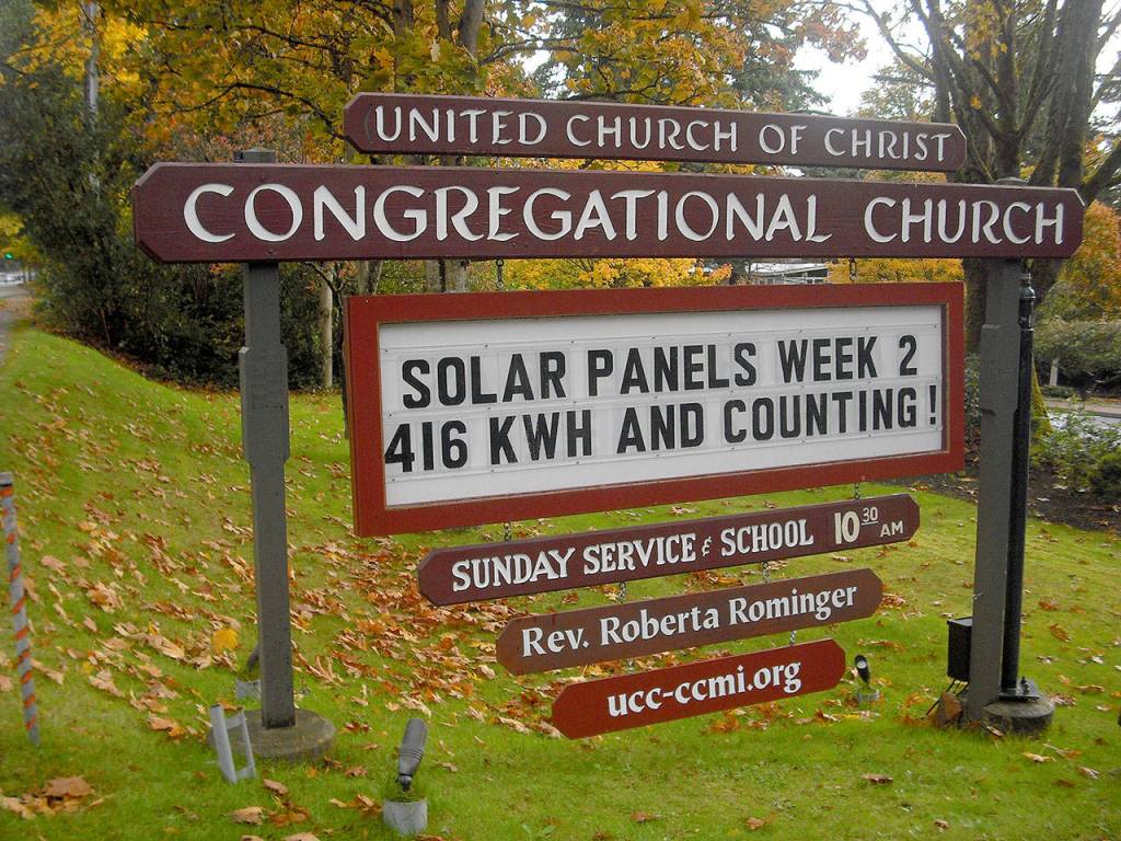 Courtesy photo                                The message board outside of Congregational Church on Mercer Island often shares friendly notes with the community.