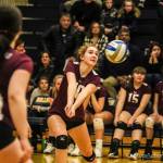 Mercer Island outside hitter Anna Perry (10) hits the ball during the Islanders 3-2 victory over Bellevue on Oct. 30. Photo courtesy of Don Borin/Stop Action Photography