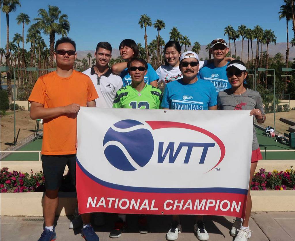 Play2Nguyen won all five of its games at the 2019 World TeamTennis Rec League Nationals in Palm Desert, California. Photo courtesy of World TeamTennis