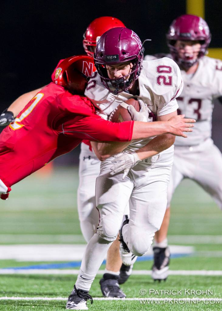 Mercer Islands Carter Burr (20) was named 2A/3A KingCo first-team offense, defense and special teams. Photo courtesy of Patrick Krohn/Patrick Krohn Photography