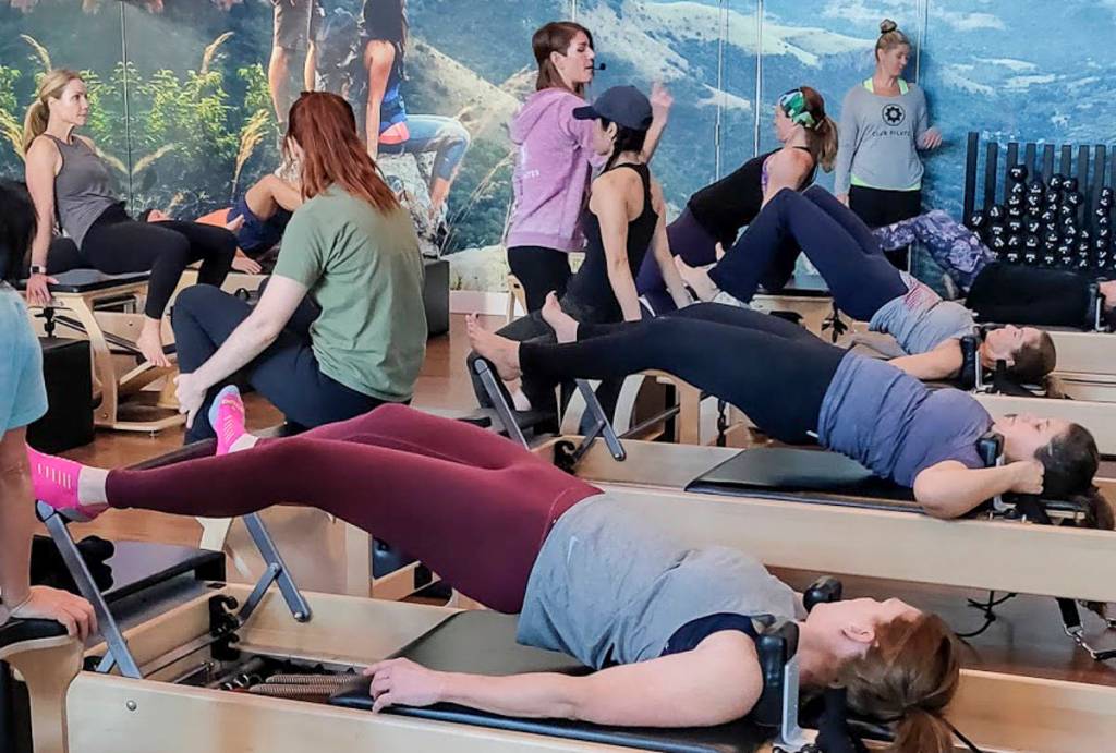 Participants of the Mercer Island Chamber of Commerces Fitness Crawl 2.0 on Nov. 2, 2019, complete an instructor-led session at Club Pilates. All event proceeds benefited the Mercer Island Boys Girls Club.