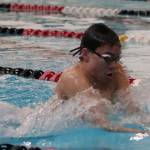 Matthew Shield, a freshman for the Mercer Island boys swim and dive team, flies through the water during practice on Dec. 31. Benjamin Olson/staff photo