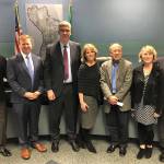 The new Mercer Island City Council. Those recently elected were sworn in Jan. 7, 2020, and leadership was appointed. From left: Salim Nice, David Rosenbaum, Craig Reynolds, Deputy Mayor Wendy Weiker, Mayor Benson Wong, Lisa Anderl, Jake Jacobson. Photo courtesy of city communications manager Ross Freeman.