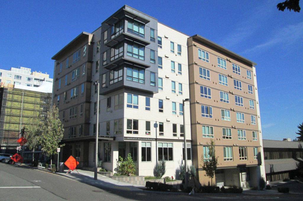 Low Income Housing Institutes 57-unit August Wilson Place apartments in downtown Bellevue includes affordable housing units for households at 30, 50 and 60 percent of the area median income. Photo courtesy of Low Income Housing Institute