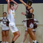 Mercer Islands Adam Parker (right) defends Bellevues Hudson Hansen (left) during the Islanders 65-53 win over the Wolverines on Jan. 15. Photo courtesy of Stephanie Ault Justus