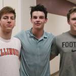 Mercer Island wrestling captains (from left) Jack Harper, Colin Farrell and Owen Baebler are leading the Islanders in their senior seasons. Benjamin Olson/staff photo