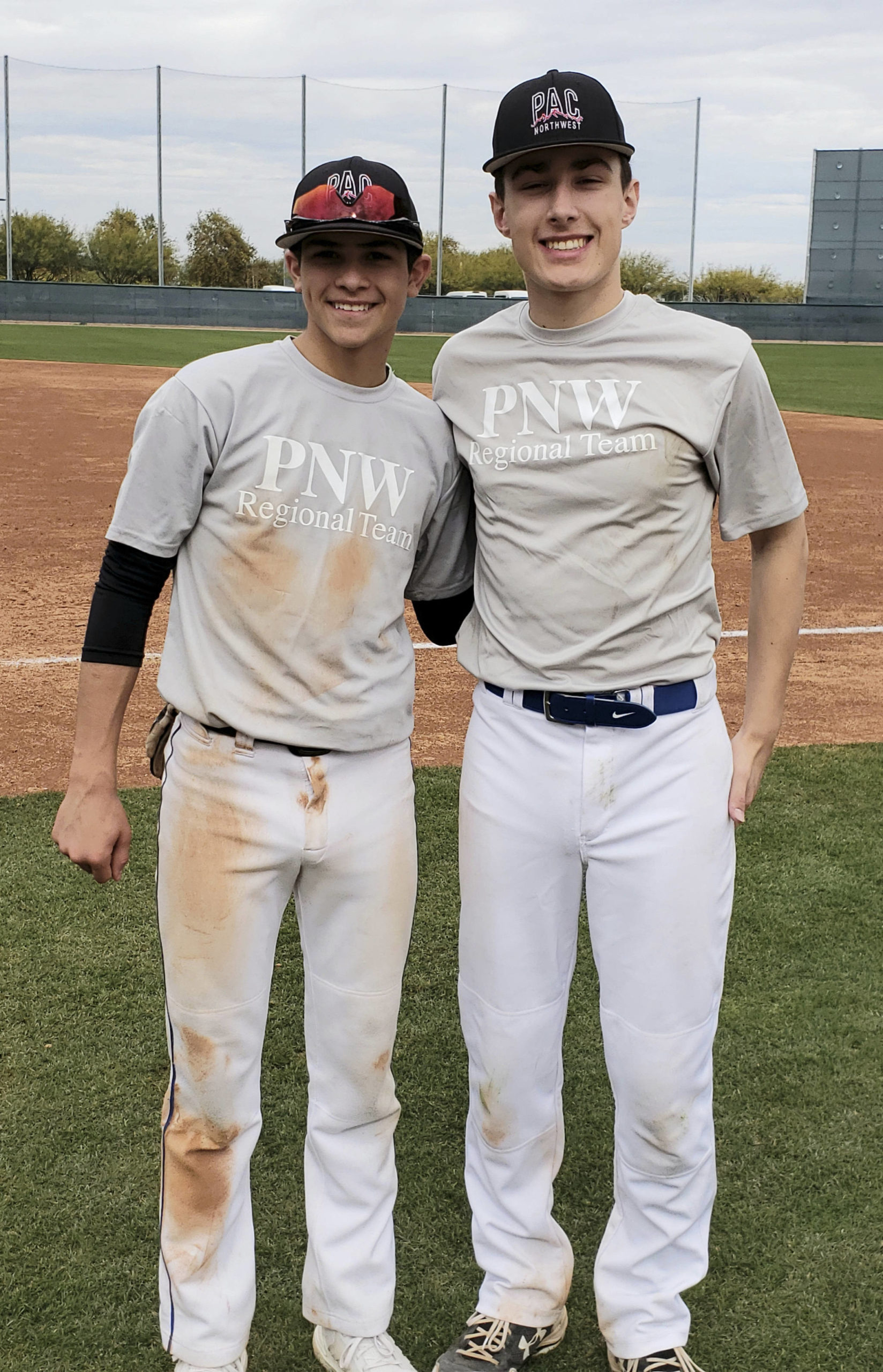 Marques Abulhosn (left), Austin Cupic (right) and Max Clark (not pictured) competed at the Perfect Game MLK Championship West Showcase for Freshman from Jan. 17-20 in Phoenix, Arizona. Courtesy photo