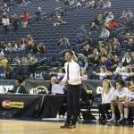 Lake Washington (crowd and bench pictured) took on Hudsons Bay in one of the 3A state girls basketball games at the Tacoma Dome on Wednesday. Andy Nystrom/ staff photo