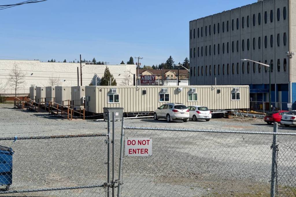 King Countys North Seattle isolation and quarantine site on April 8. The North Seattle/Aurora facility is located at 1132 N 128th St. in Seattle. It features six modular units with a total capacity of 23 people. Corey Morris/staff photo