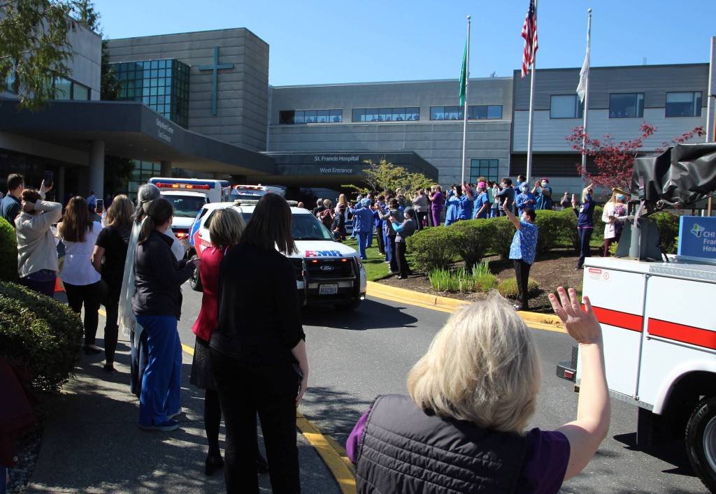 Lights, sirens, support: First responders host parades for frontline hospital workers