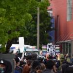 Protesters out in Bellevue speaking out against police brutality and the death of George Floyd, Sunday, May 31. Photo by Haley Ausbun/Sound Publishing