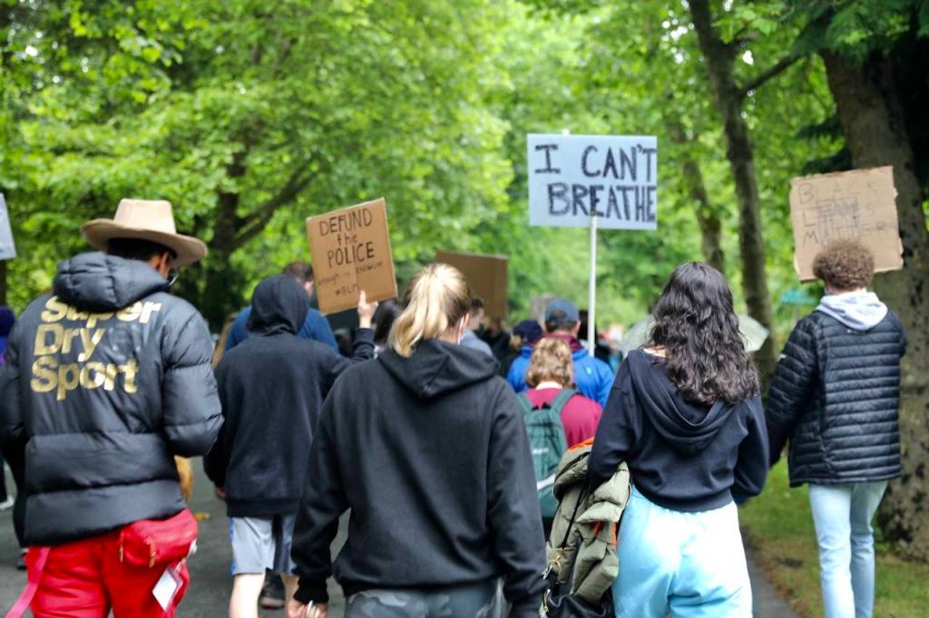 Youths made up a huge portion of the protestors Friday. Blake Peterson/staff photo