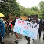 Some protest signage was especially creative. Blake Peterson/staff photo