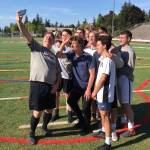 Krauser (pictured with teammates) has been playing at the varsity level at his high school for the last three years. Photo courtesy Jaden Krauser