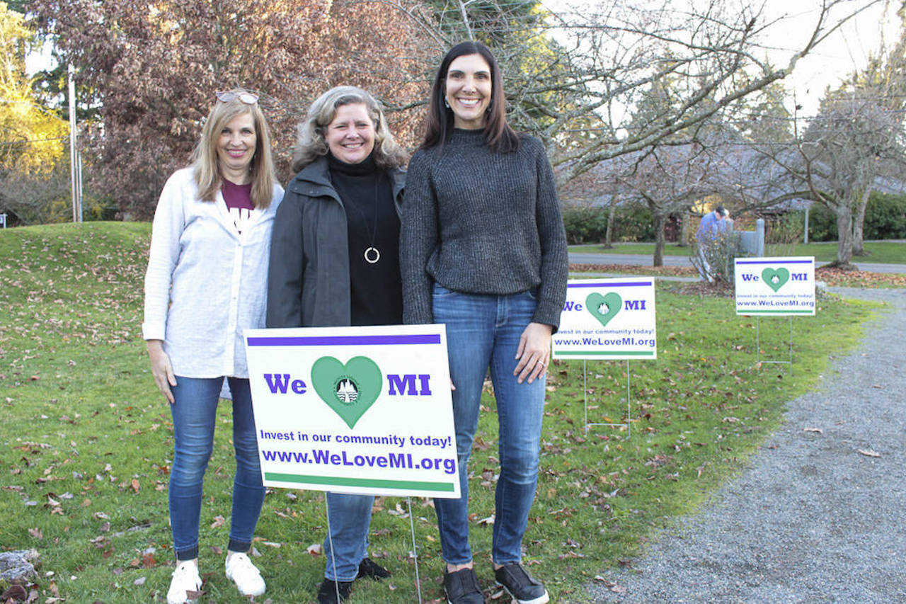 Natalie DeFord/staff photo                                From left: a November 2019 shot of Mercer Island Community Fund grant chair Debbie Hanson, treasurer Betsy OConnell and president Erin Krawiec.