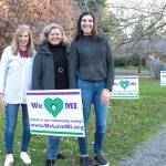 Natalie DeFord/staff photo                                From left: a November 2019 shot of Mercer Island Community Fund grant chair Debbie Hanson, treasurer Betsy OConnell and president Erin Krawiec.