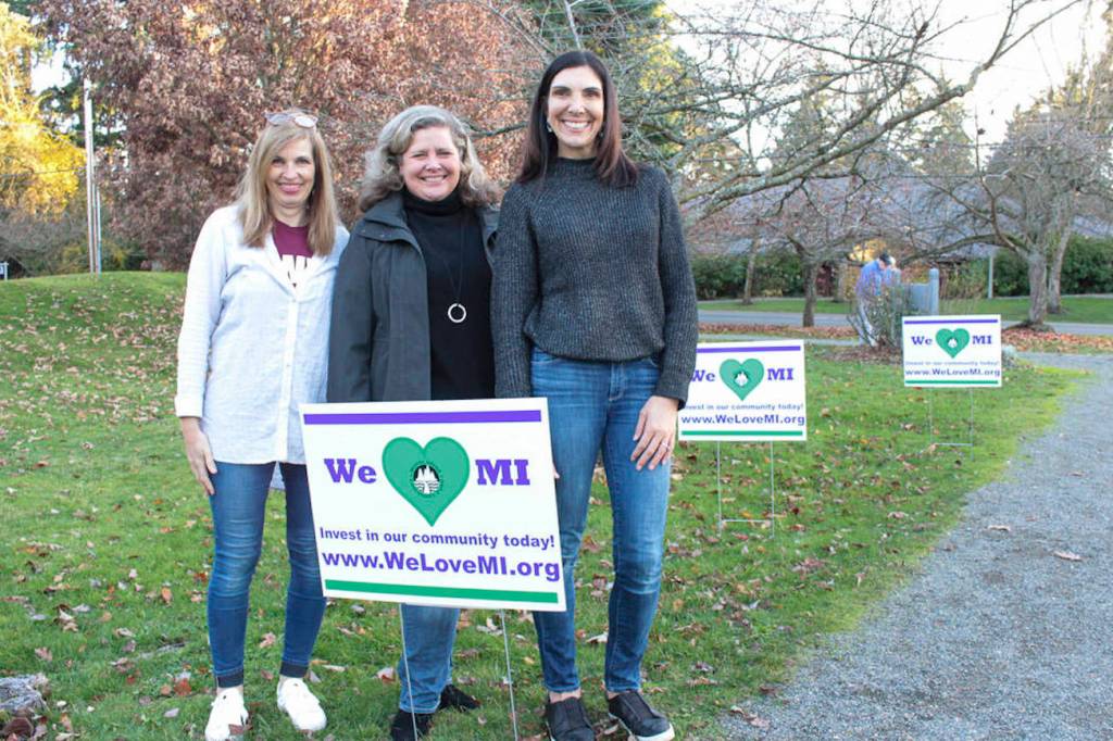 Natalie DeFord/staff photo                                From left: a November 2019 shot of Mercer Island Community Fund grant chair Debbie Hanson, treasurer Betsy OConnell and president Erin Krawiec.