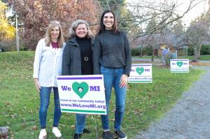 Natalie DeFord/staff photo                                From left: a November 2019 shot of Mercer Island Community Fund grant chair Debbie Hanson, treasurer Betsy OConnell and president Erin Krawiec.