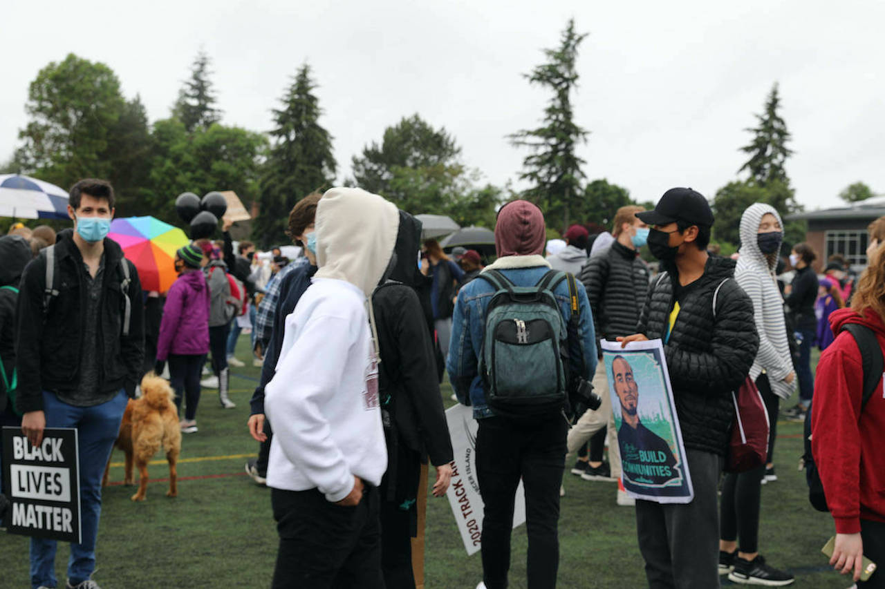 The Islander Middle School field was recently used as the meet-up point for a June 12 Black Lives Matter protest. Blake Peterson/staff photo