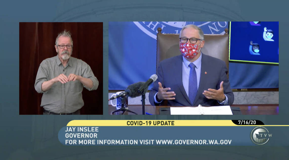 Gov. Jay Inslee speaks about the states actions in response to COVID-19 on Thursday. (TVW)