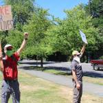The group that congregated Monday was small but passionate. Blake Peterson/staff photo