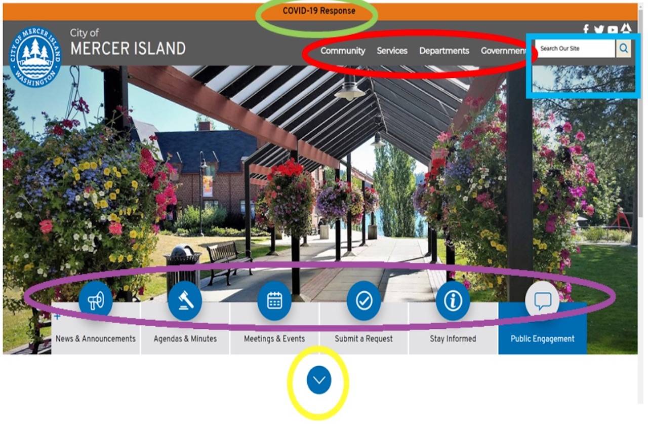 Screenshot of new site. Courtesy city of Mercer Island