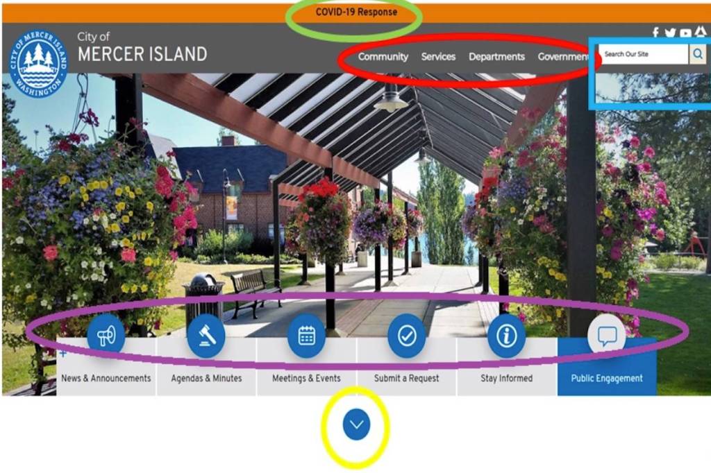 Screenshot of new site. Courtesy city of Mercer Island