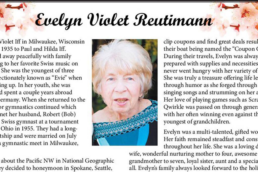 Evelyn Violet Reutimann&nbsp;