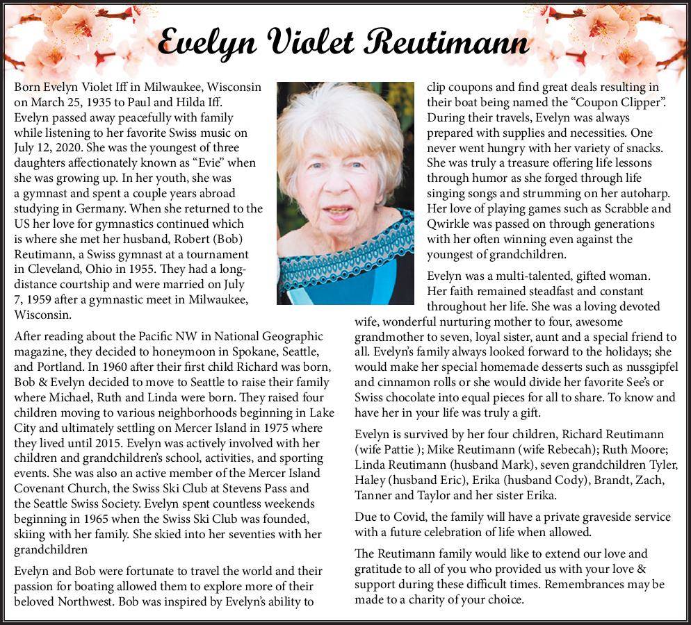 Evelyn Violet Reutimann&nbsp;