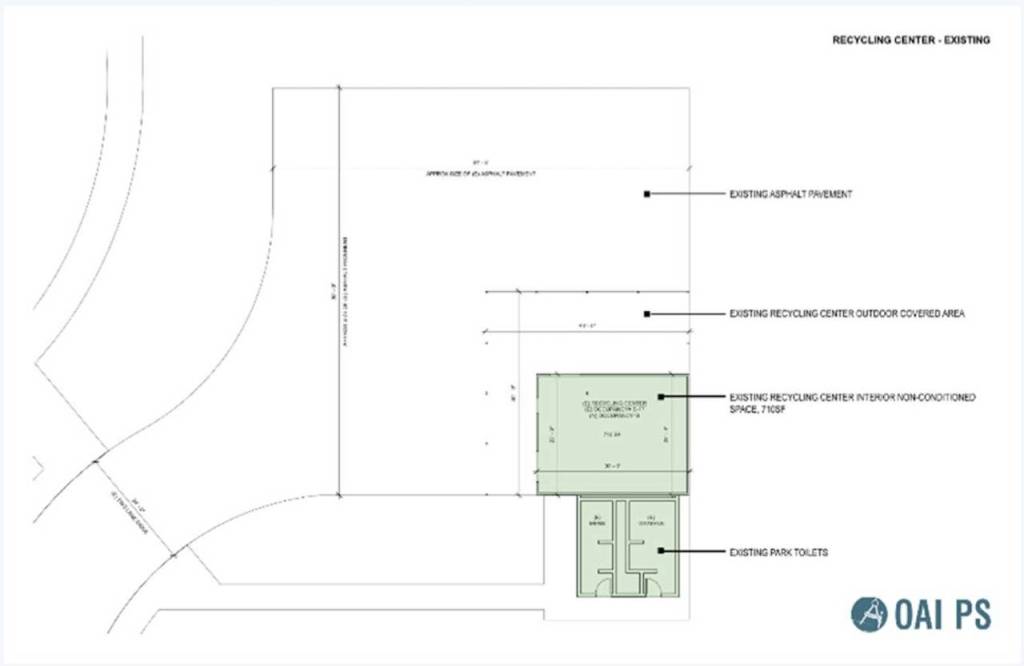 The recycling centers layout. Screenshot from Aug. 4 presentation