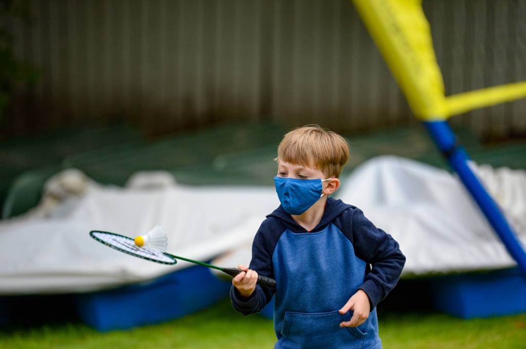 A camper gets in some badminton action. Photo courtesy of John Shaffer