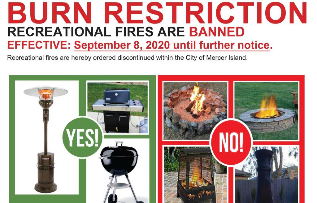 Mercer Island fire marshal issues burn ban