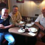 Photo of Ed Pepple (right) with Greg Asimakoupoulos, chaplain at Covenant Living at the Shores in Mercer Island, along with Gary Snyder, former MIHS athletic director. Courtesy photo