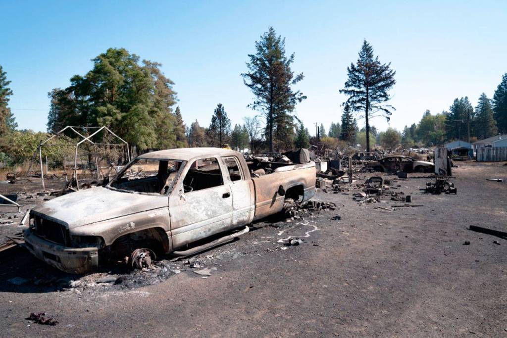 Malden, after a wildfire burned down 80% of the towns buildings in Eastern Washington. COURTESY PHOTO, State Governors Office
