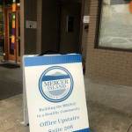 This A-frame points the way to the Mercer Island Chamber of Commerces new location starting in early October. Courtesy photo