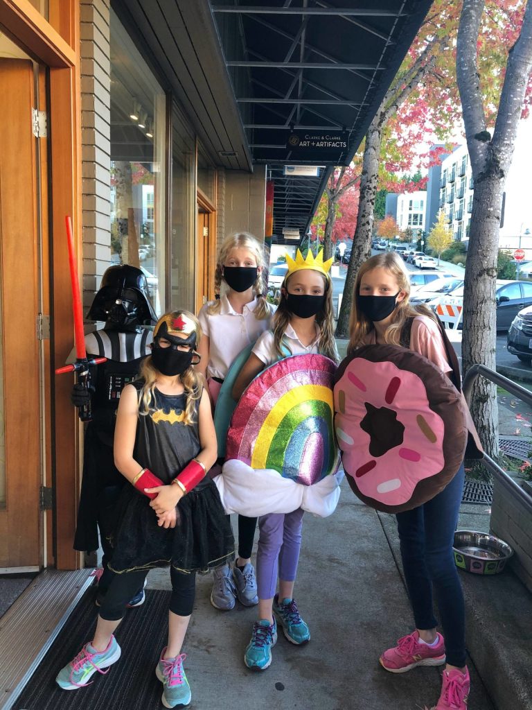 Kids don their Halloween costumes for some trick-or-treating at Island Treats. Courtesy photo