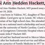 Carol Ann Hedden Hackett, MD