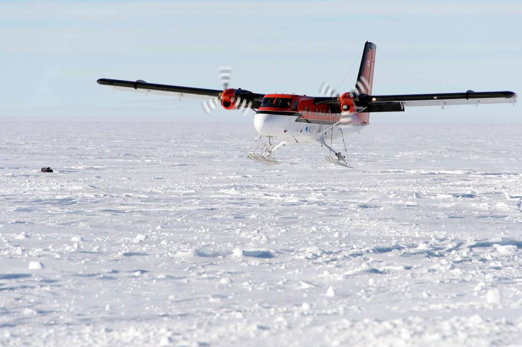 The plane that shuttled Chris and Marty Fagan to and from Antarctica.