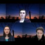 Mercer Island High School Drama Department actors rehearse for The Outsiders. Pictured are Catherine Grady, Lucas Vorkoper, Kyra McPherson, Kate Petersen and Jamisen Dowdy. The play will run online Dec. 3-5 and Dec. 10-12. Zoom screen shot