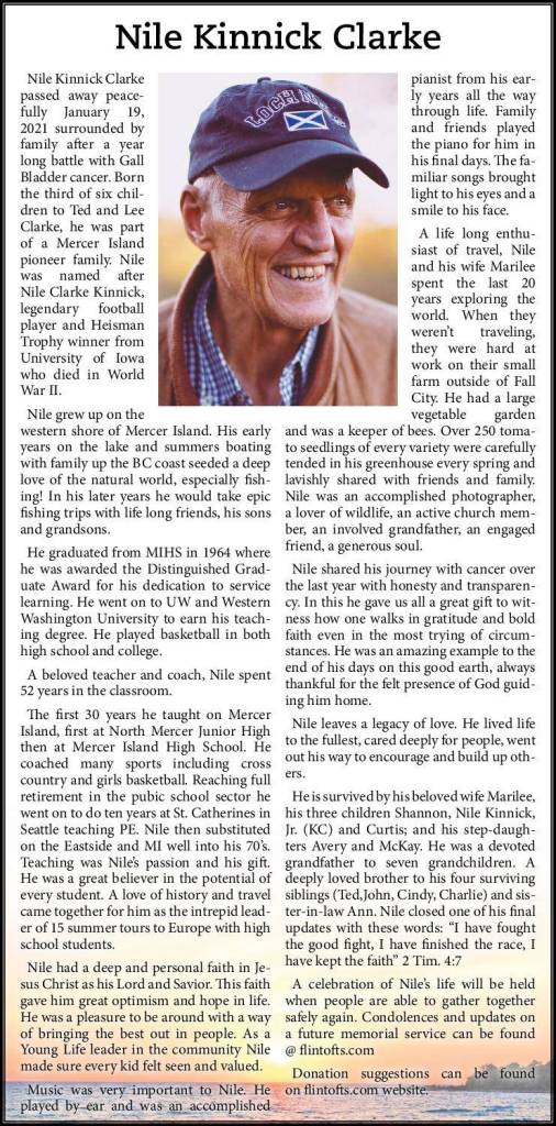 Nile Kinnick Clarke | Obituary