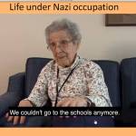 On March 3, Ine-Marie van Dam (upper right) tells the story of her mother Ada van Dams survival from the Netherlands to being sent to Auschwitz and her ultimate liberation at the end of World War II. Courtesy of the Mercer Island School District