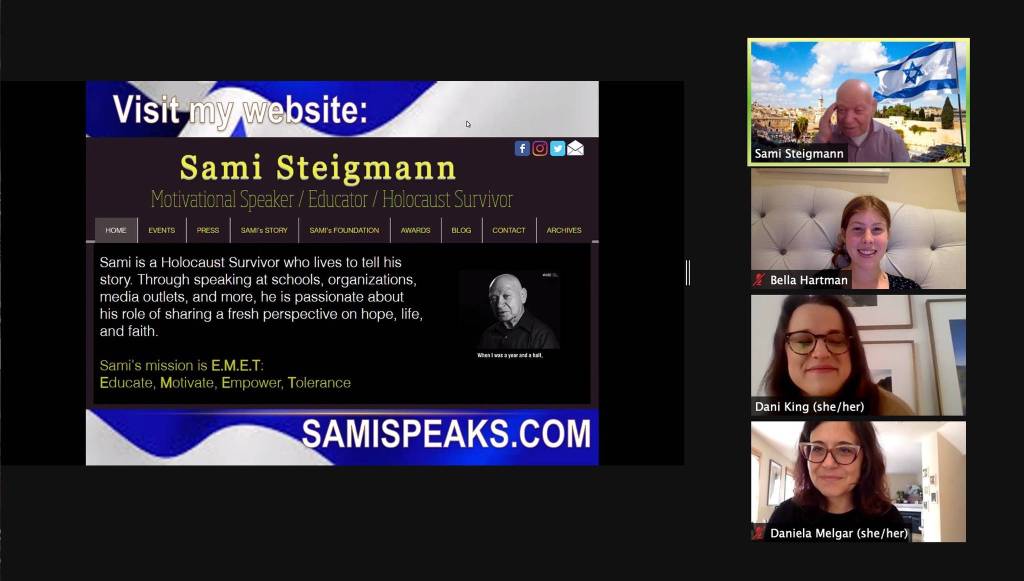 Holocaust survivor Sami Steigmann speaks to Mercer Island High School students and teachers on Feb. 24. I am not what happened to me, I am what I chose to be, he said about how he lives his life. Courtesy of Bella Hartman