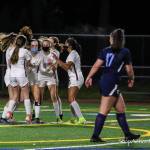 Mercer Islands girls soccer players celebrate a goal in their 3-2 victory over Interlake on March 9. Photo courtesy of Don Borin/ StopActionPhotography
