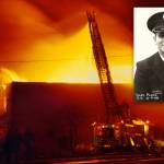 Michael O'Leary / Herald File 1987
A ladder truck shoots water over the south wall of the Everett Community College library complex on Feb. 16, 1987.  The arson destroyed the facility and killed Everett firefighter Gary Parks.